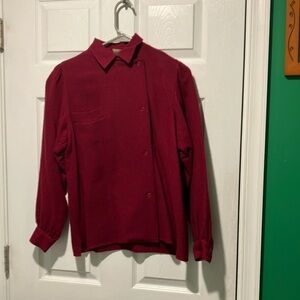 Christian Aujard women’s wool blend Burgundy Button-Up Shirt size 38 vintage (6)